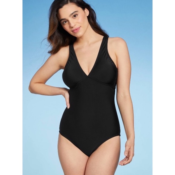 NWT Kona Sol Women’s Convertible Cross Neck One Piece Swimsuit Black XL - Picture 4 of 9